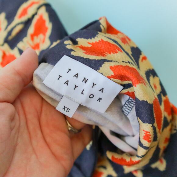 Tanya Taylor Thea Winter Ivy Floral Midi Dress Womens XSmall Ponte Fit Flare - Picture 4 of 9